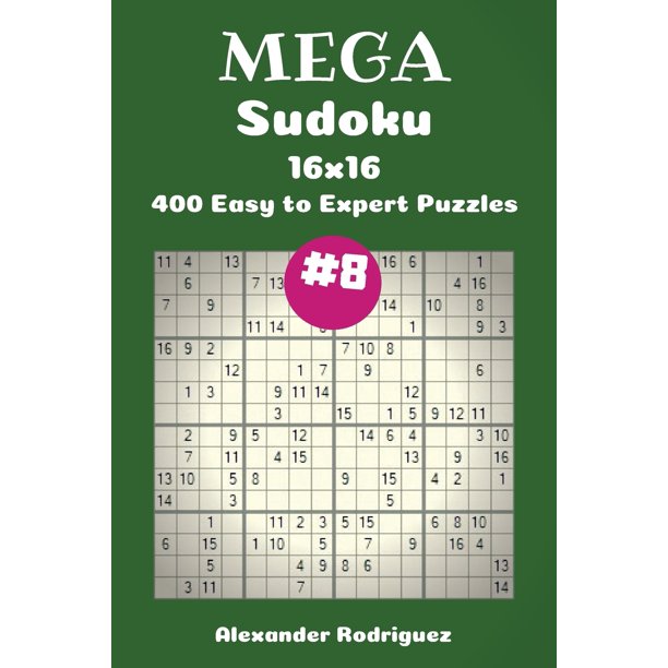 mega sudoku puzzles 400 easy to expert 16x16 vol 8 walmart com