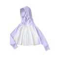 thumbnail image 4 of UPF 50+ Sun Hoodie for Girls - Kids Lightweight Cropped Zip Up Hoodie with Thumbholes & Breathable Mesh, Lavender Athletic Outdoor Jacket,Size 12-13 T, 4 of 9