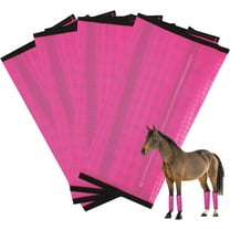 4Pcs Fly Boots for Horses, Breathable Plastic Mesh Design, Horse Supplies for Reduce Stomping, Hoof Damage & Leg Fatigue (Rose Red)