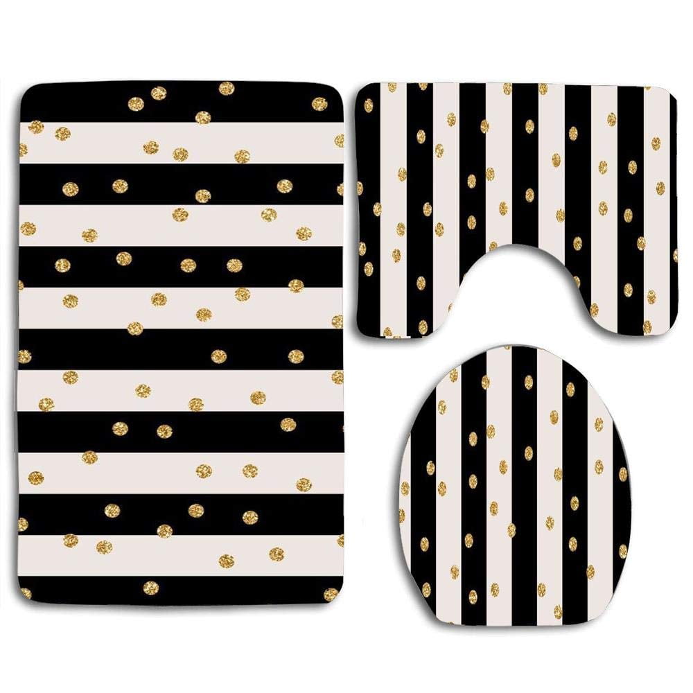 black bathroom rug set