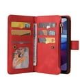 thumbnail image 4 of Wallet Case for Motorola Moto G Power 2021, Magnetic Zipper Pouch Premium PU Leather with Kickstand Wallet Flip Shockproof Phone Case Wrist Strap Card Slots Holder Pocket Moto G Power 2021,
Red, 4 of 18
