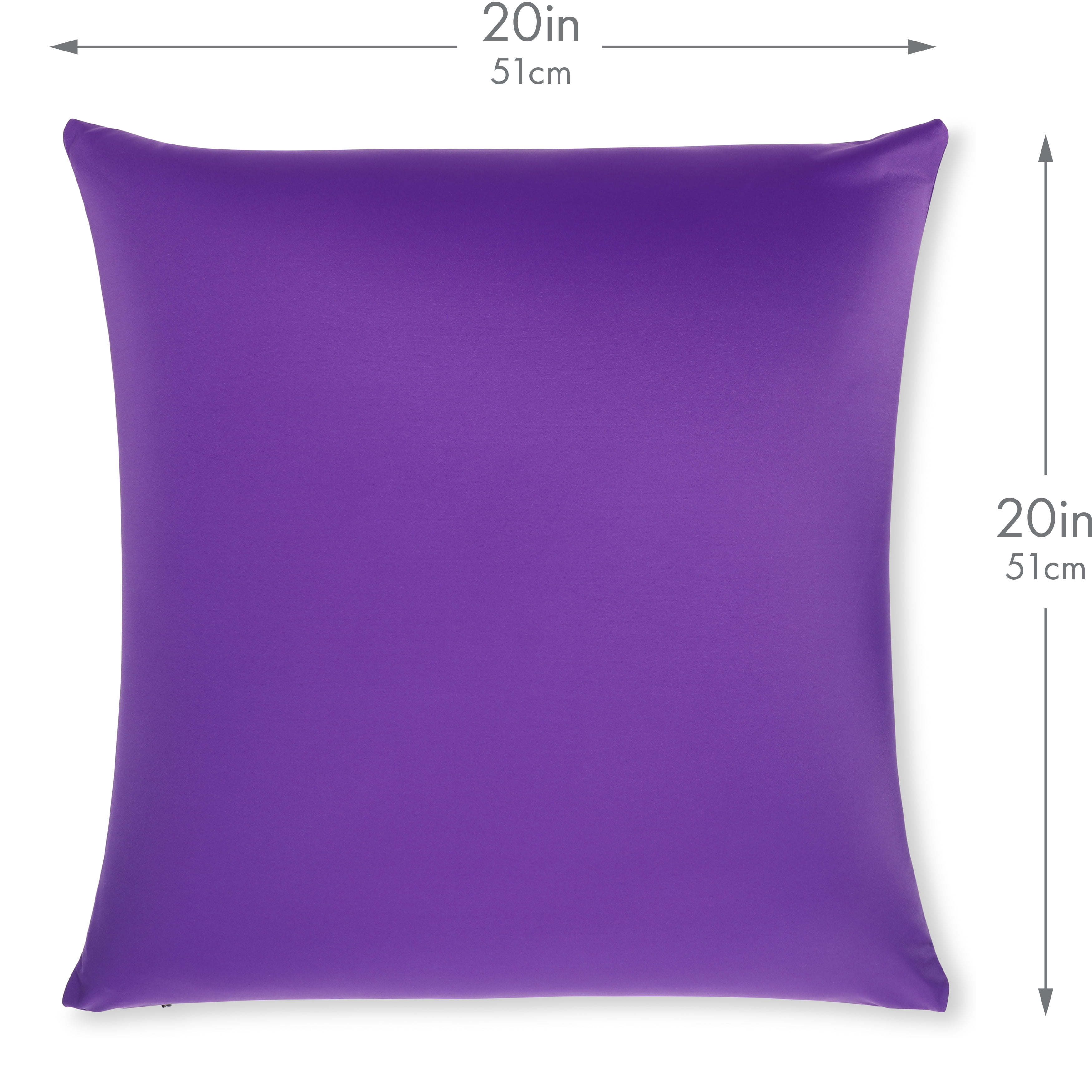 20" x 20" Throw Pillow – Dark Lavendar: 1 PCS Luxurious Premium Microbead Pillow With 85/15 Nylon/Spandex Fabric. Forever Fluffy, Outstanding Beauty & Support. Silky, Soft & Beyond Comfortable