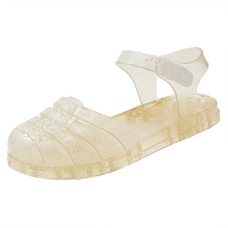 

Youmylove Kids Girl Jelly Sandals Girls Closed Toe Summer Dress Shoes Beach Flat Sandals Toddler Children Lovely Footwear