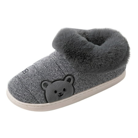 

GEZHEN Men s Cute Baotou Home Cotton Slippers Non Slip Comfortable Plush Fashionable and Slippers Ladies Warm Winter Fashion Printed Casual Shoes