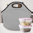 thumbnail image 6 of Herdesigns Grey Insulated Lunch Bag Neoprene Lunch Box for Women Men Soft Cooler Bag Washable Lunch Tote for Work Outdoor Picnic, 6 of 7