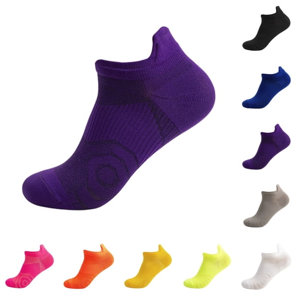 Bmisegm Mens Ankle Socks Outdoor Sports Fitness Running Thin Shallow Cut Summer Breathable Quick Drying Boat Socks for Men and Women Purple