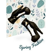 LOL Surprise Doll OMG Bartz FASHIONISTAS BLACK RIVET SPIKE ANKLE High Heels/ T-Strappy Sandals