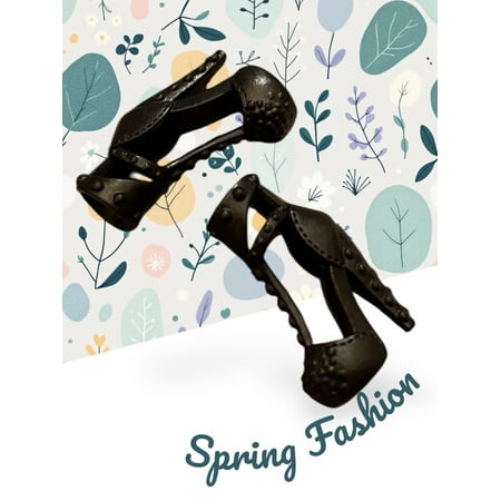 LOL Surprise Doll OMG Bartz FASHIONISTAS BLACK RIVET SPIKE ANKLE High Heels/ T-Strappy Sandals