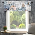 thumbnail image 4 of Thanksgiving Coastal Farmhouse Short Window Curtain Valances, Autumn Pumpkin Coral Blue Starfish Rod Pocket Kitchen Valances for Living Room Bedroom Bathroom Cafe 60" x 18", 4 of 8