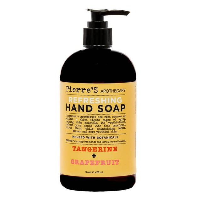 Jabón líquido para manos Pierres Apothecary Apothecary refreshing tangerine + grapefruit 473 ml