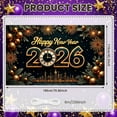 thumbnail image 2 of Gold Decor Happy New Year Banner Firework Design New Year Backdrop Clock City Skyline Year 2026 Background for New Year Party New Year Eve Celebration Indoor Decoration, 2 of 9