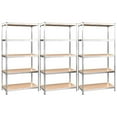 thumbnail image 5 of vidaXL Shelf Storage Bookshelf Shelving Unit 5-Layer Steel and Engineered Wood, 5 of 115