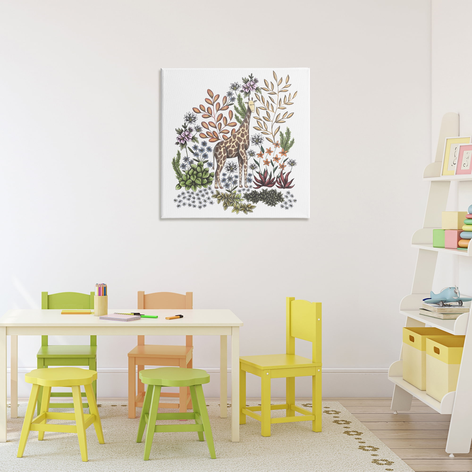 Jungle Wildlife Giraffe Canvas Wall Art, design by Cecilia Battaini