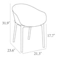 thumbnail image 6 of Luxury Commercial Living 3-Piece Dark Gray Patio Bistro Set with Square Table 32", 6 of 7