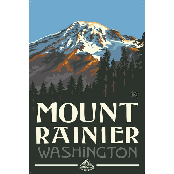 Mt Rainier Washington Metal Art Print by Paul A. Lanquist (24" x 36