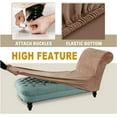 thumbnail image 4 of Luxury Velvet Chaise Lounge Slipcover – High-Stretch, Machine Washable Cover for Armless Chaises – Indoor Chaise Cover for Living Room, Sofa, Bedroom (Taupe), 4 of 12