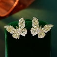 thumbnail image 4 of High-end Color Zircon Earrings Women's Atmosphere S925 Silver Needle Three-dimensional Butterfly Stud Earrings, 4 of 10
