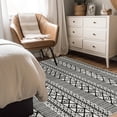 thumbnail image 2 of Mainstays Indoor Modern Tribal Geometric Machine-Tufted Black and White Area Rug, 5' x 7', Machine Washable, Non-Skid Backing, 2 of 5
