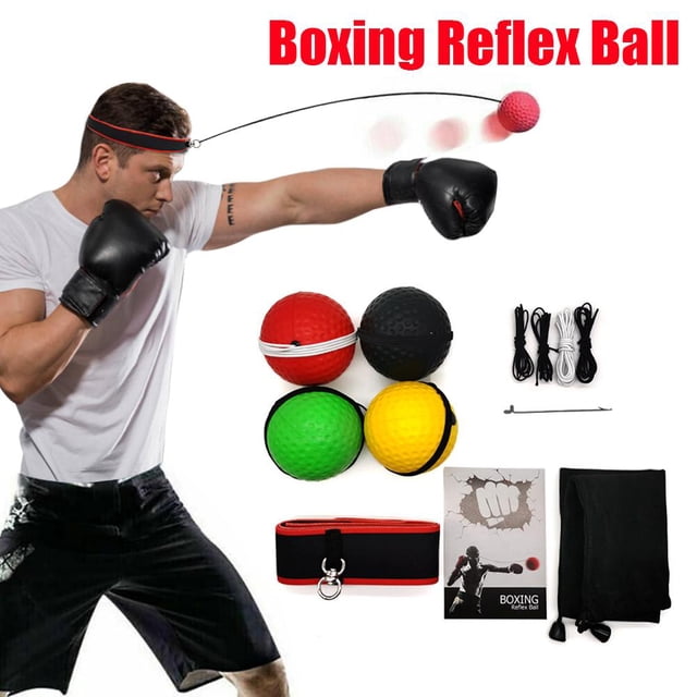 Juego De Pelotas De Reflejos De Boxeo Juego de diadema de reflejos de boxeo con bolas de boxeo para entrenamiento de fitness de reacción rápida