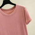 thumbnail image 5 of Bosfbaoi Pajama Tops For Women Modal Short Sleeve T-Shirt Classic Crew Neck Soft Breathable Basic Sleepwear Tee, 5 of 8