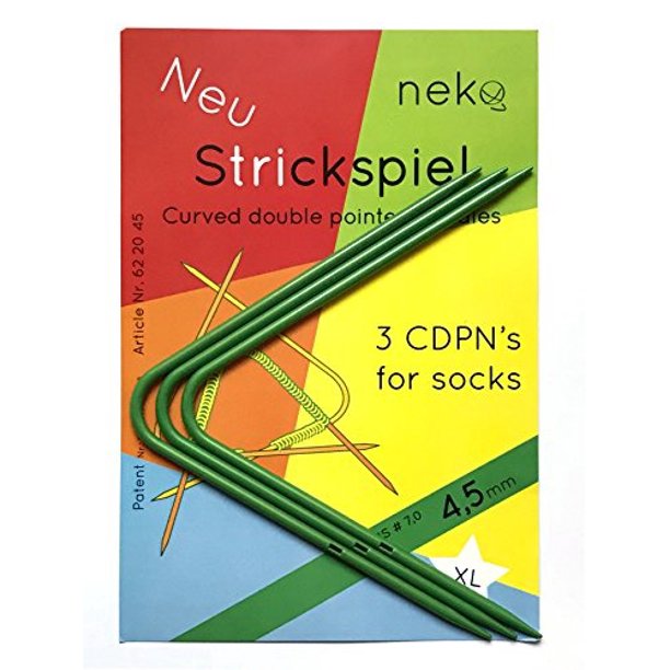 neko curved double pointed knitting needle set for hats and loops (loop