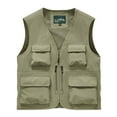 thumbnail image 2 of BiZtdJrK Big and Tall Cargo Vest for Men Loose Fit Sleeveless Workwear Jacket Lightweight Breathable Outdoor Photo Vest with Multi Pockets for Fishing Khaki XXXL, 2 of 6