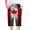 thumbnail image 2 of LEBONYARD Women's Shorts for a Cool and Relaxed Look,Women Shorts Casual Pants Straight Leg Drawstring Elastic Waist Loose Comfy Pants with Pockets Red S, 2 of 5