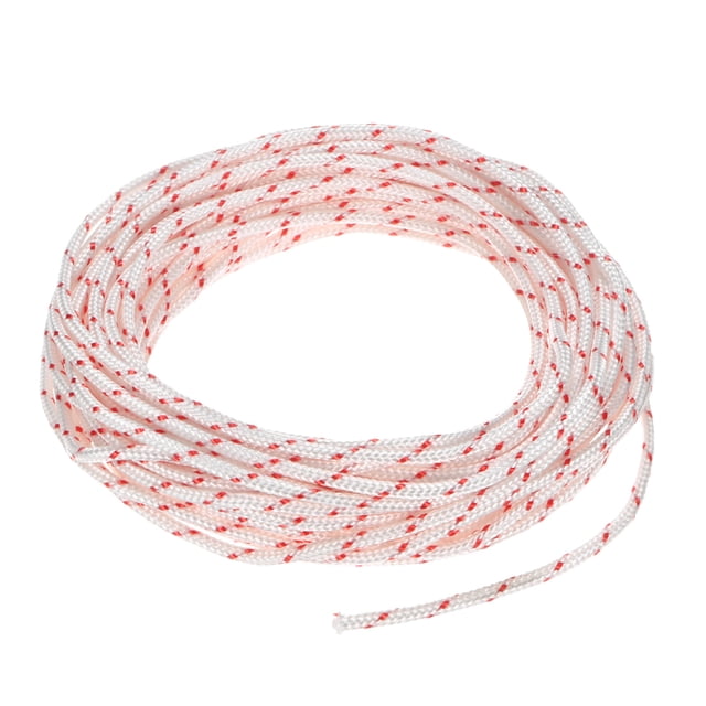 Cuerda de arranque de retroceso Uxcell 2.5mm 10m Cuerda de nylon para motosierra Blanco Rojo