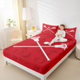 thumbnail image 4 of Feelyou Child American Lacrosse Twin Sheet Sets, Ball Sports Gaming Twin Fitted Sheet, Red Cartoon Theme Flat Sheet, Microfiber Bedroom Decor, 3 Pieces, 4 of 7