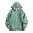 thumbnail image 1 of Gibobby Sudadera con cierre hombre Sudadera de forro polar con capucha para hombre(Verde,G), 1 of 5
