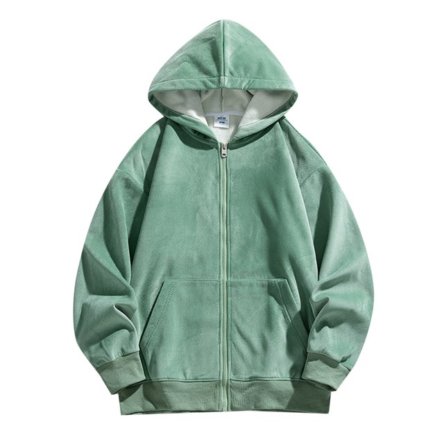 Gibobby Sudadera con cierre hombre Sudadera de forro polar con capucha para hombre(Verde,G)