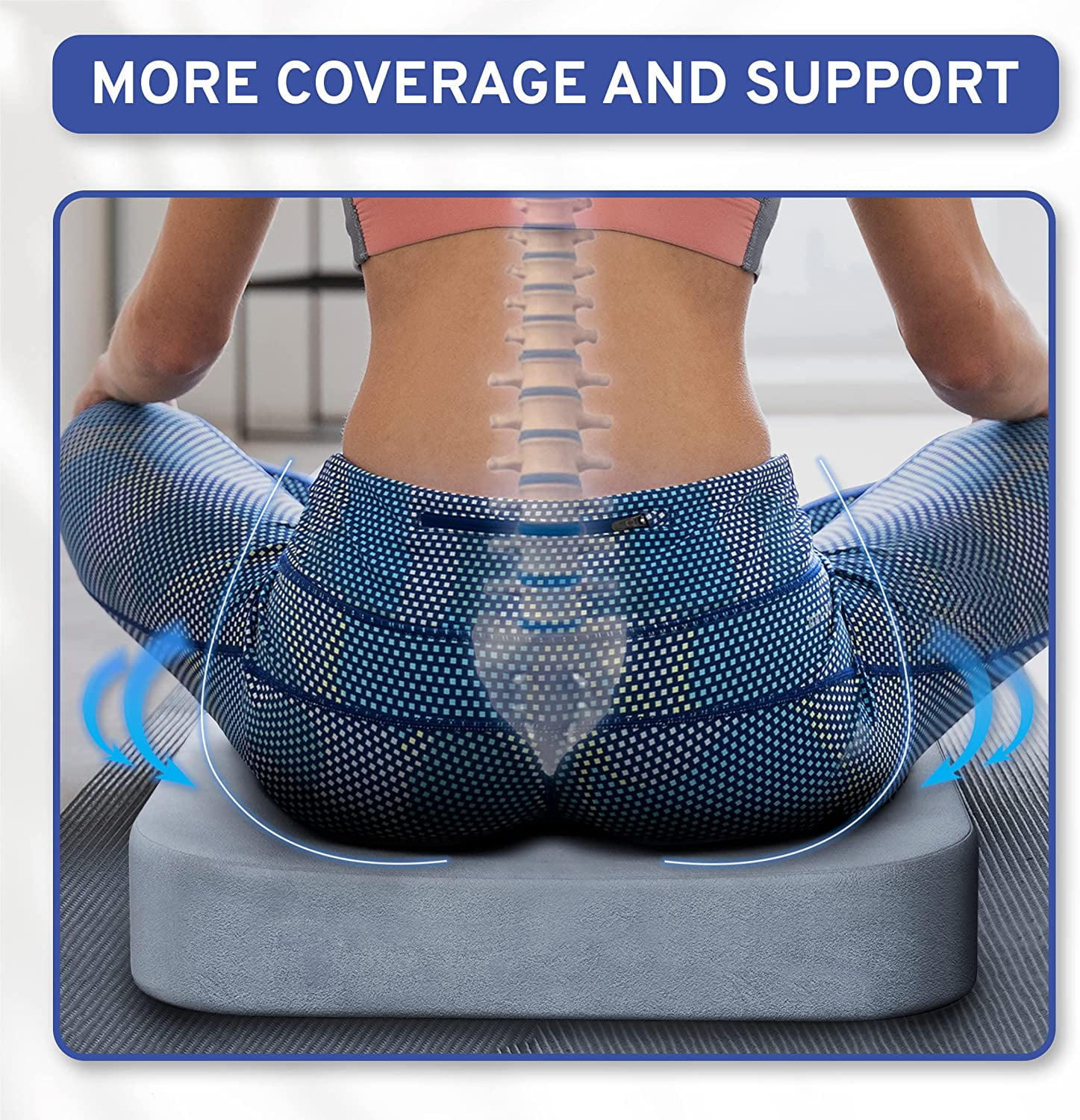 Extra Large Firm Seat Cushion Pad for Bariatric Overweight Users - Firm Memory Foam Chair Support Pillow for Wheelchair, Office & Car 19"x18"x3" (Grey) - COMFYSURE