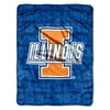 University of Illinois Fightin Illini 46 x 60 inch Grunge Design Micro Raschel Plush Throw Blanket