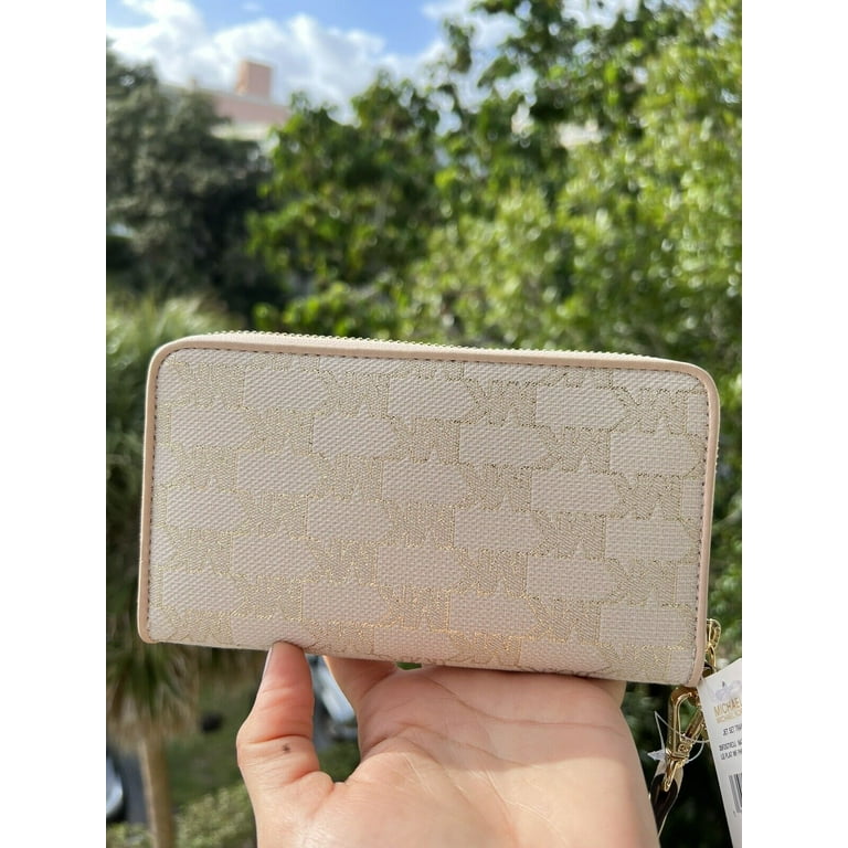 Michael Kors Women s Jet Set Travel Large Phone Case Wristlet Wallet Natural Multi