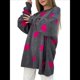 thumbnail image 2 of Suéter con Estampado de Corazón para Mujer, Sudadera de Punto de Larga con Gráfico de Amor, Camiseta Extragrande Gris Oscuro M, 2 of 6