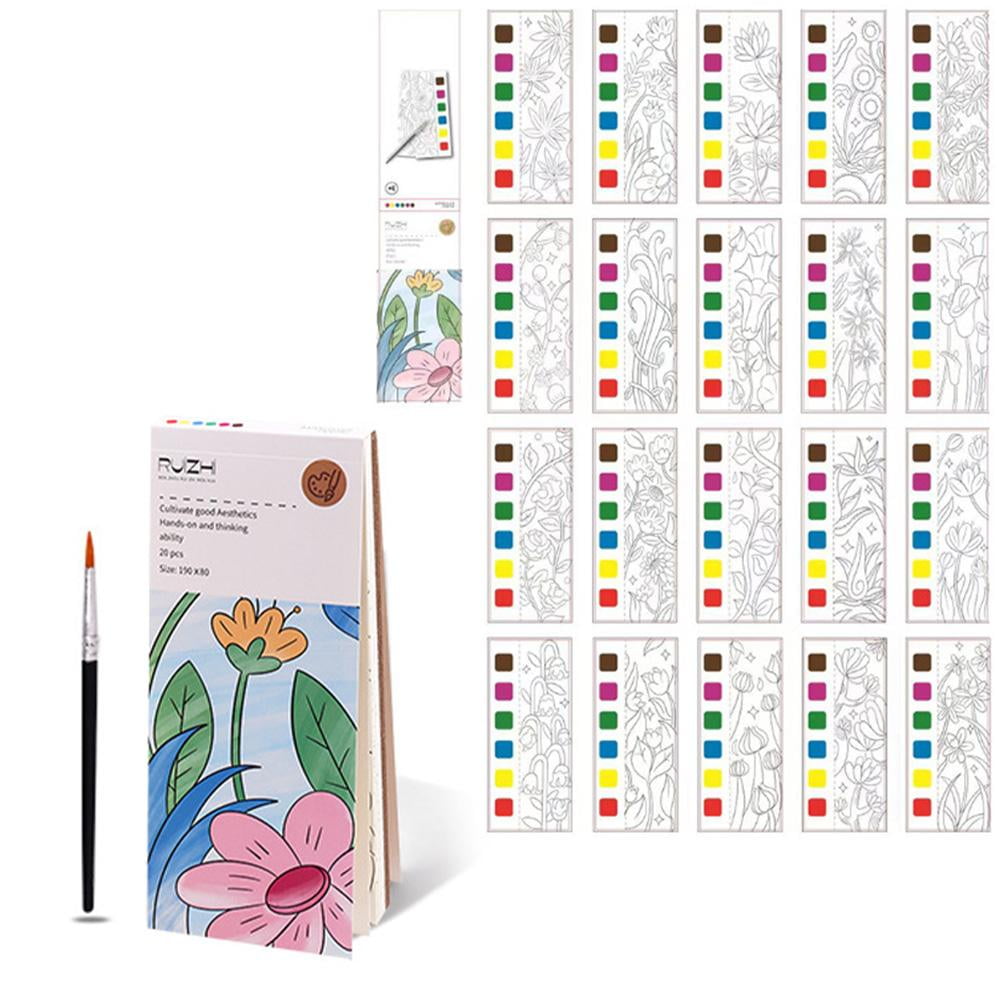 Mideer Coloring Books 20page Watercolor Paper Comes With Paint Portable for  Adults Gouache Art Painting Supplies Artist Tool Set