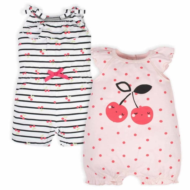 Gerber Romper set 2 piezas ropa verano niña overol algodón transpirable