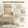 thumbnail image 5 of Rocking Chair,Nursery Upholstered Modern Glider Rocker with Padded Seat,High Backrest Comfy Armchair with Extendable footStool for Living Room Bedroom Balcony Offices, 5 of 6