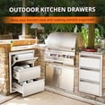 thumbnail image 6 of Double Drawer 13W x 20.5H x 23D Flush Mount Stainless Steel  Outdoor Kitchen Storage for BBQ Island or Patio Grill Station, 6 of 7