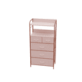 thumbnail image 2 of Dresser for Bedroom with 5 Drawers, Vertical Dresser with 5 Fabric Drawers and 2-Tier Open Shelves, Storage Organizer Unit with Fabric, Sturdy Metal Frame, for Closet, Hallway, Living Room, 2 of 8