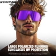 thumbnail image 7 of Grinderpunch XL Polarized Sport Sunglasses with UV Protection for Men and Women, Baseball Pickleball Running Hiking Cycling - Purple, 7 of 7
