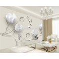thumbnail image 2 of Papier Peint 3D Tulipe Papillon Fleurs SKU# WAL0213, 2 of 13