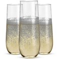 thumbnail image 1 of 24 Clear Plastic Toasting Glasses - Stemless Shatterproof Champagne Flutes for Events, 1 of 4