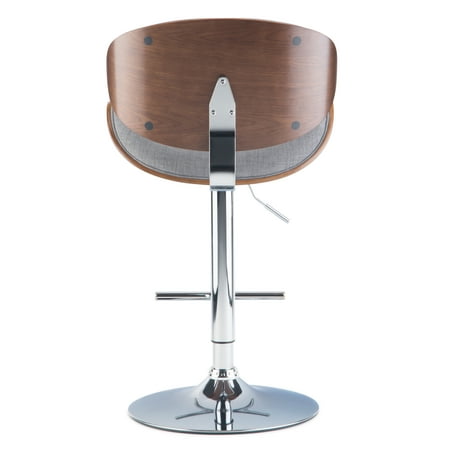 Simpli Home - Marana Bentwood Adjustable Height Gas Lift Bar Stool - Grey