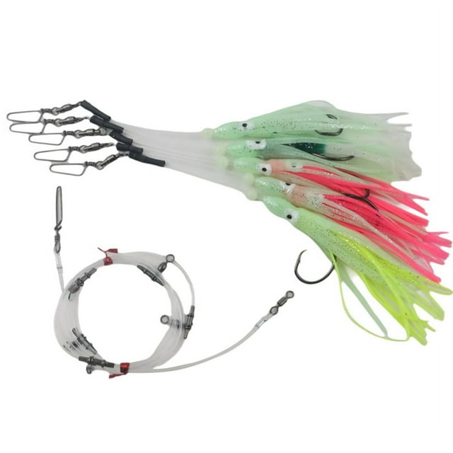 Glow Deep Drop Tilefish Rig, Excelente para la Pesca de Gota Profunda para Tilefish, Pargo de Agrupador, Plataforma de Pesca Inferior 6/0