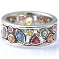 thumbnail image 3 of Anillo Multicolor Ormromra Patrón Geométrico Diamante Hueco, 3 of 5
