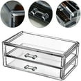thumbnail image 6 of Gnmfd Desktop Vanity Drawer Makeup Organizer Clear Acrylic Double Layer Storage with Bottom Mat, Compact Storage for Cosmetics Jewelry Beauty Accessories, Tabletop Countertop Organizer, 6 of 8