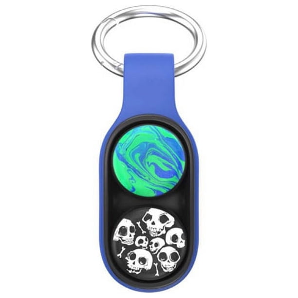 2 uds imán de silicona Fidget llavero juguetes Fidget alivio del estrés elástico Popping Tube juguetes Color verde y azul
