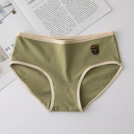 

Underwear for Women Plus Size Women Trends Solid Color Breathable Soft Stretch Underwear Panties Green Xxl