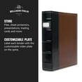 thumbnail image 3 of Bellagio-Italia 3-Ring Office Binder - Brown - Leather - 225-Sheet Storage Capacity - File Storage for Presentations, Documents - Blank Index Plate on Spine for Custom Labeling - 1 Pack, 3 of 7